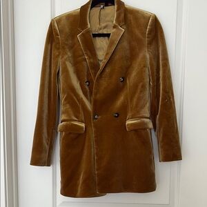 Topshop Mustard 
Gold Velvet Women's Suit | Two-Piece Set | Size 2:4